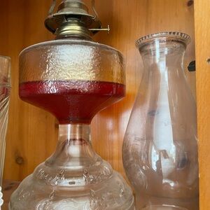 Vintage Clear Glass Oil Lamp